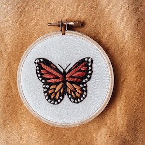 Monarch Butterfly Embroidery Wall Decor