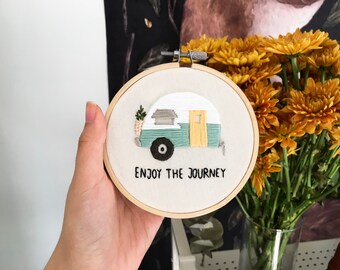 Vintage Camper Embroidery Hoop / Wall Decor