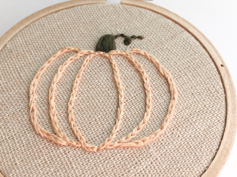 Mini embroidery hoop / Pumpkin embroidery / Seasonal decor image 5