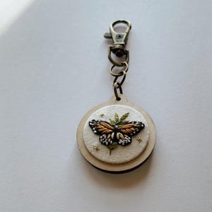 Hand-painted Monarch Butterfly Bag Charm + Keychain main image 0
