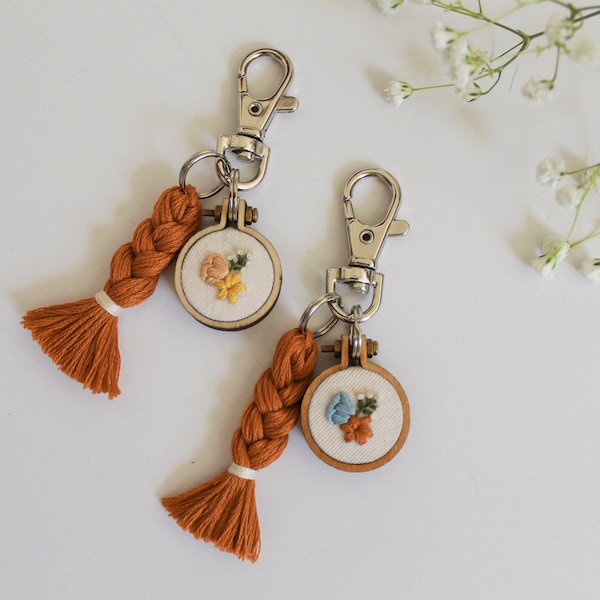 Embroidered Keychain Etsy