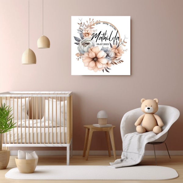 Babyzimmer Bild mit Namen personalisiert Mädchen