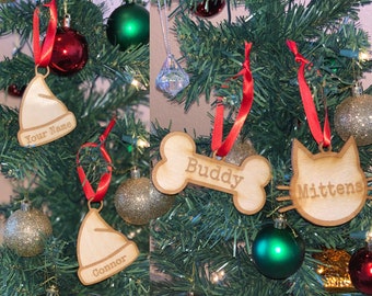 Personalized Christmas Ornament, Personalized Pet Christmas Ornament, Engraved Christmas Ornament, Dog Ornament, Cat Ornament