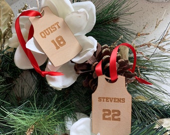 Personalized Sports Jersey Christmas Ornament, Custom Christmas Ornament, Athlete Christmas Ornament, Sports Ornament, Jersey Ornament