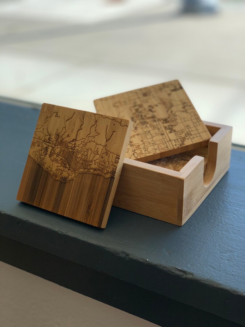 Map Coasters Custom Map Coasters Round Map Coasters Square Etsy