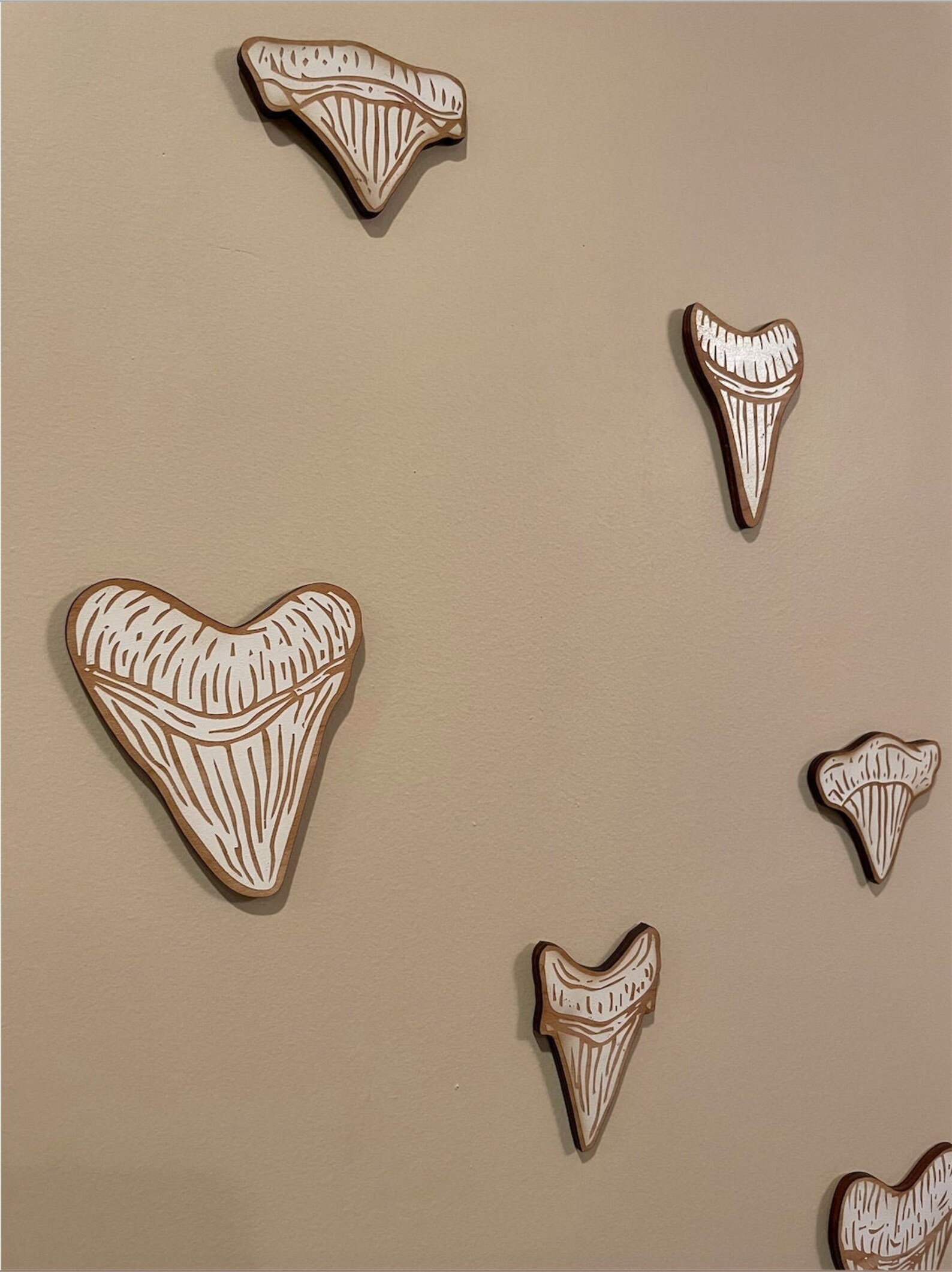 Wooden Shark Tooth Wall Decor Shark Teeth Wall Art Assorted Etsy