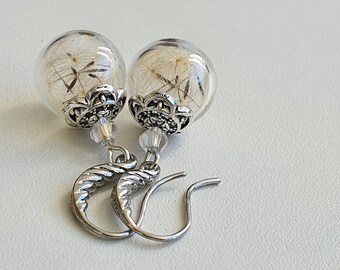 Kleine Silber Ohrringe, Pusteblume schmuck, minimalist Art, Vintage Schmuck, Geschenk für Frau, Geschenk für Mutter, Geschenk für Freundin