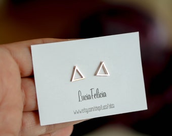 Small Triangle Earrings, surgical steel Geometric Modern, Stainless Steel, rose gold, Plain Minimalist, unique gifts for her, allergie