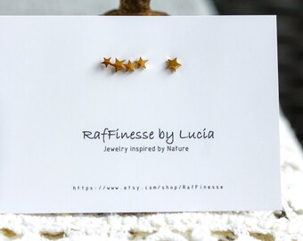 Small 4 Star earrings, minimalist ear studs, very small allergy sufferer ear studs made of stainless steel, unique pieces, gifts for her