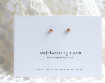 Ball earrings studs, rose gold earrings, allergy stud earrings, stainless steel stud earrings, surgical steel, gift for her