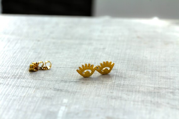 Evil Eye Earrings Stainless Steel Gold Stud Earrings Evil Eye