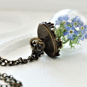 Real flower necklace, Forget-me-not necklace, Christmas gift, forget-me-not, blue, forget-me-not jewelry, gift, valentine, jewelry, mother