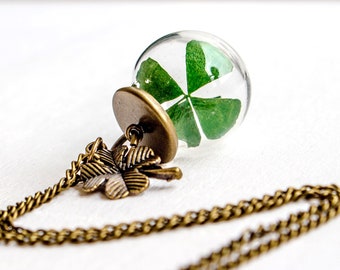 Unique gifts, Shamrock necklace, vintage necklace, pendant necklace, boho necklace, jewelry, gift for wife, gift for mother, gift for sister