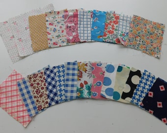 Lot of 23 Vintage 1930's Fabric, 3X3