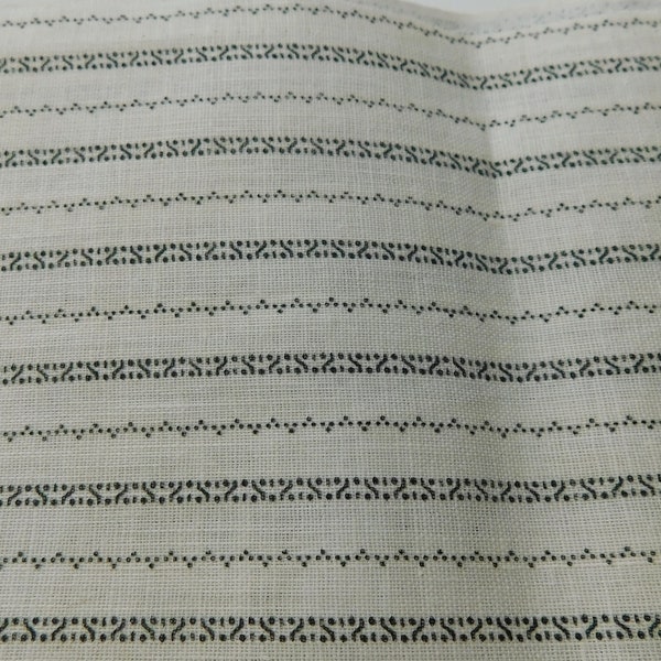 Holiday Sale, White Ground Shirting with Black Motif, 5 Different Pieces, Sold Individually, 1880-1910, Antique Fabrics