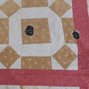 Turn of the Century, Hole in the Barn Door Quilt, Hand Tied, 88 X 91 image 4