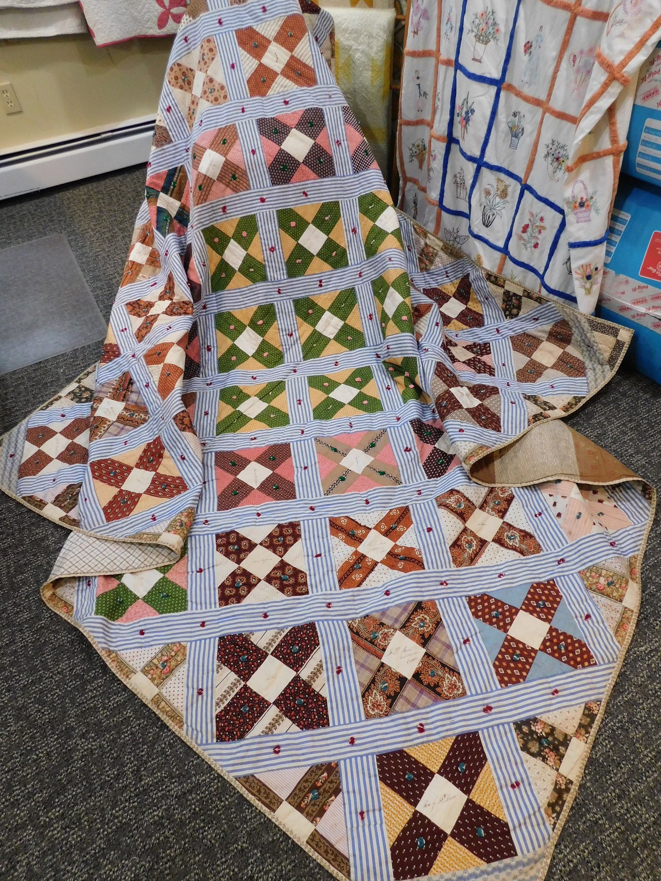 1872 Signature Quilt Vintage Heirloom Quilt Origin Plymouth Etsy