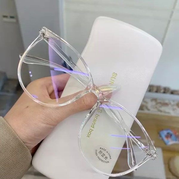 Transparent Computer Glasses Frame Women Men Anti Blue Light Round Eyewear Blocking Glasses Optical Spectacle Eyeglass