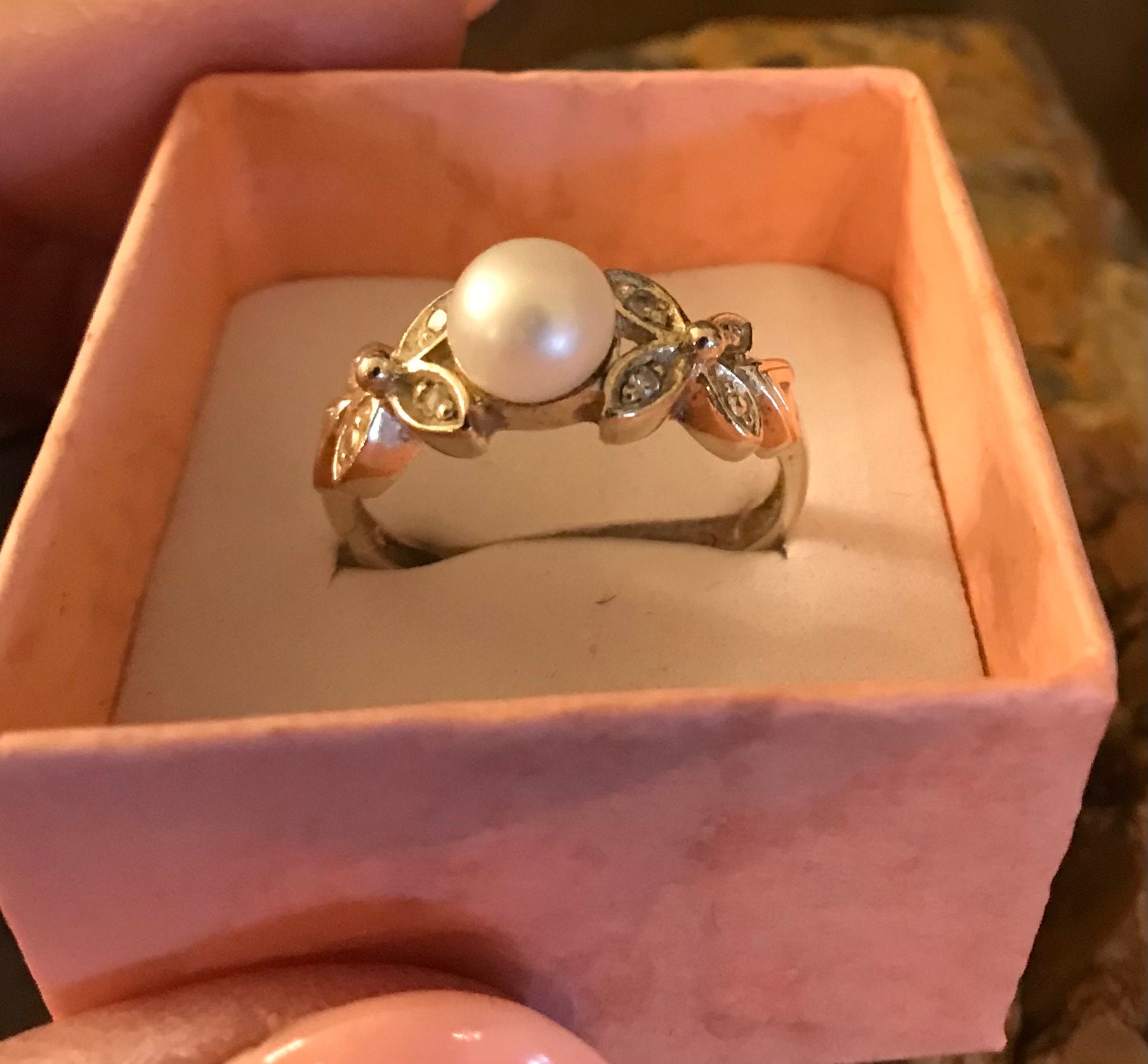 Avon's Sterling Silver with Pearl Ring Size 8 Etsy