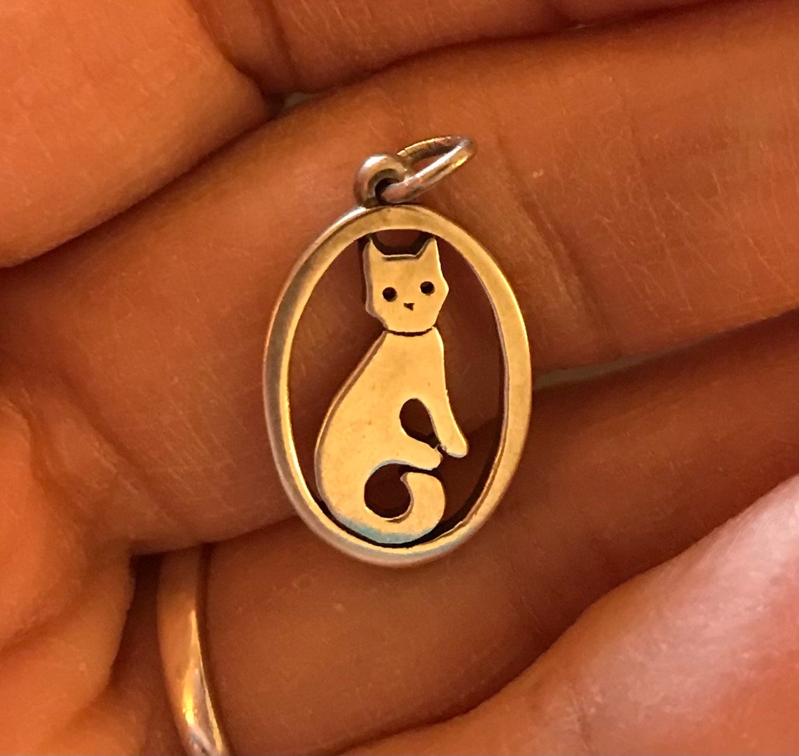 Vintage retired Sterling Silver James Avery Cat Charm Etsy