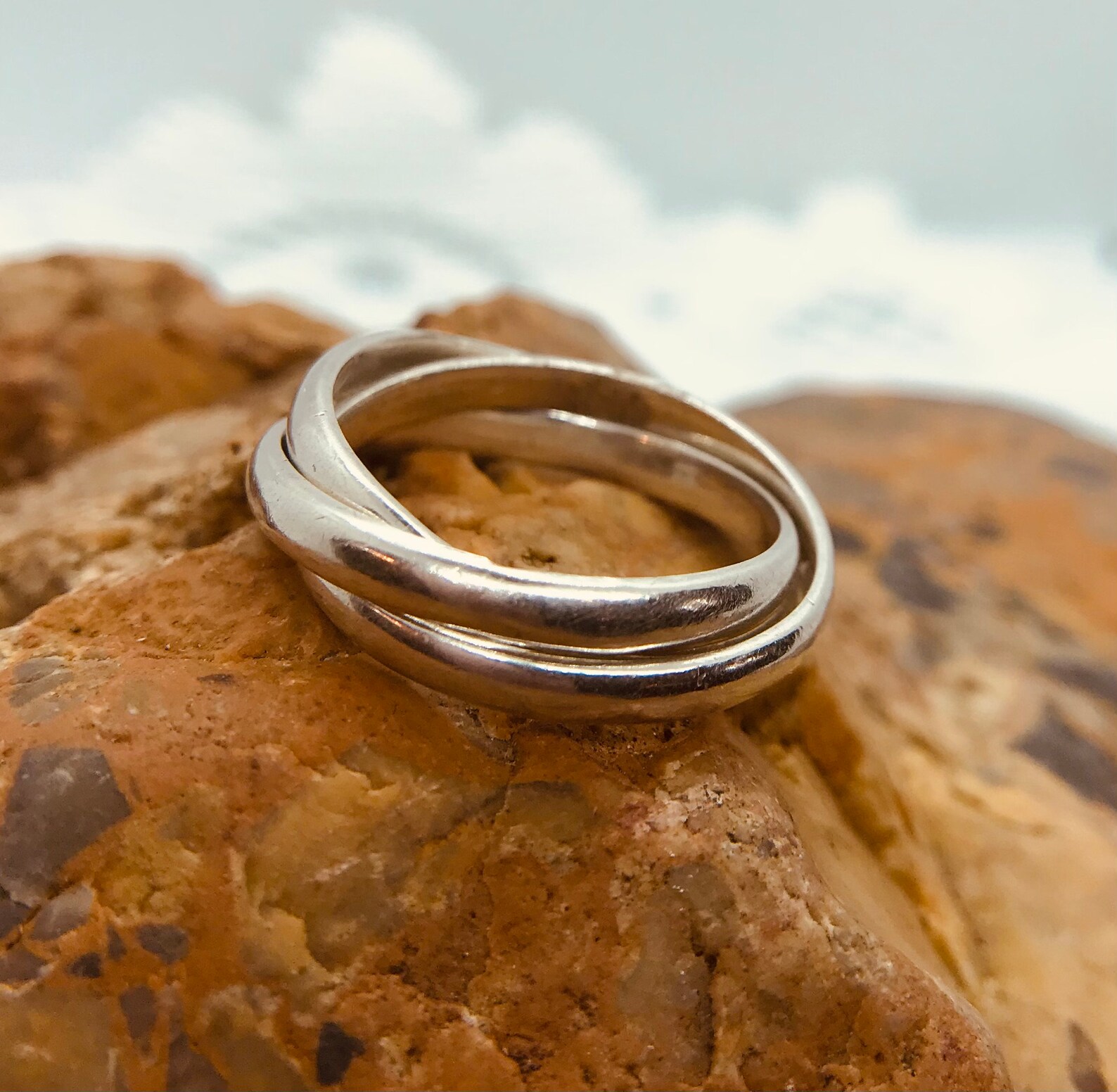 Sterling Silver Puzzle Ring Size 7.5 Etsy