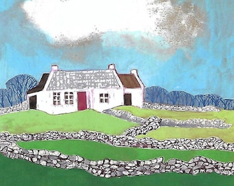 Irish Cottage Any Occasion Blank Greetings Card