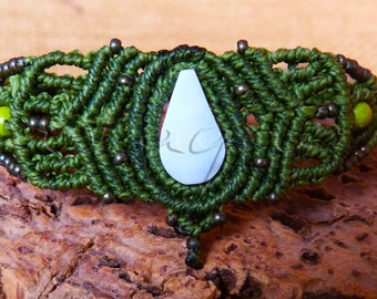 Pulsera de macramé y ónix blanco. ¡Solo hay 1!