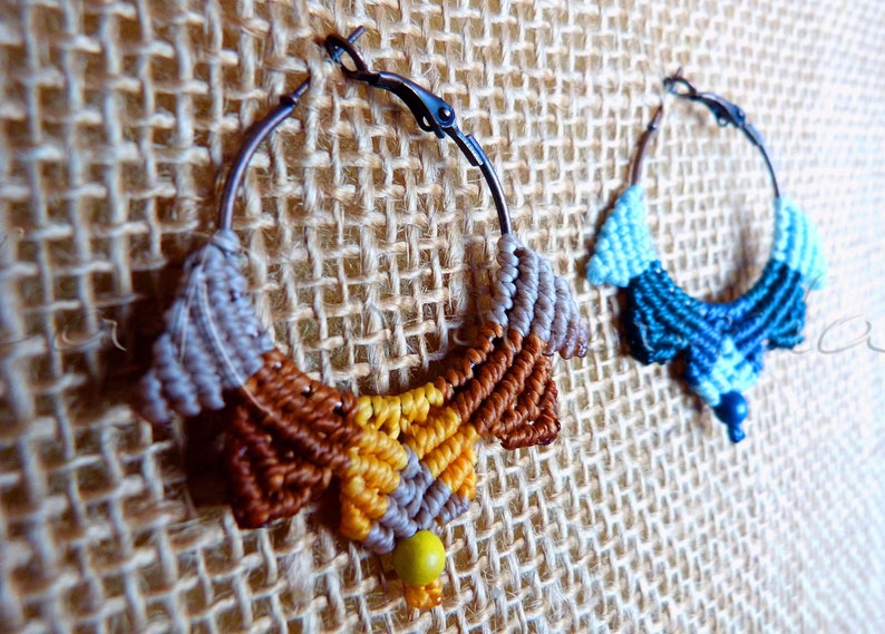 Pendientes de macramé. Tribal imagen 1