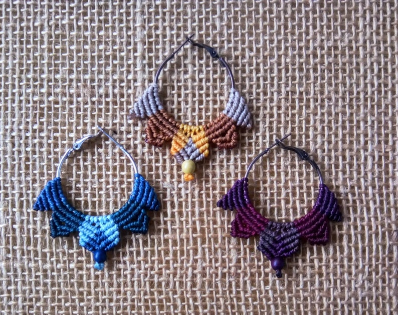 Pendientes de macramé. Tribal imagen 3