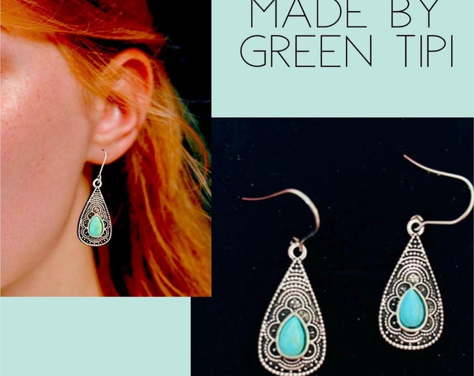Turquoise earrings small*Turquoise earrings stainless steel*Turquoise earrings silver*Turquoise earrings hanging*Turquoise earrings drop*Turquoise earrings dangle