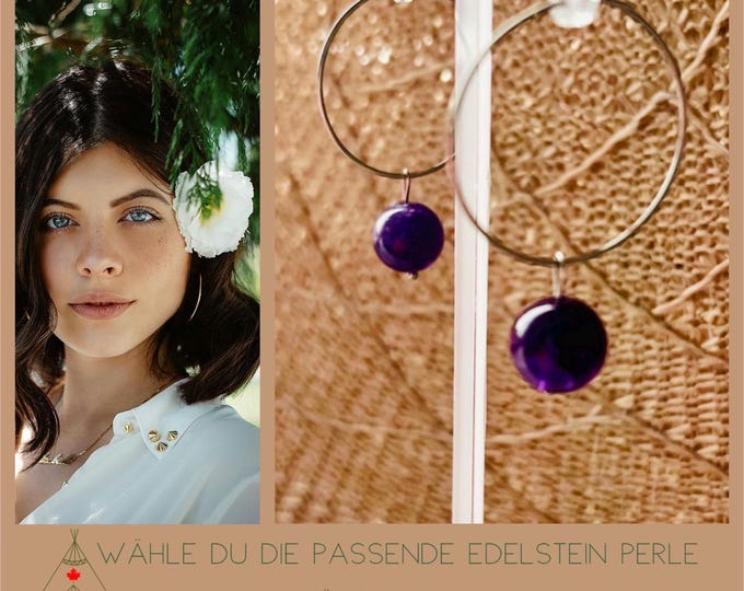Gemstone hoop earrings silver*Gemstone hoop earrings boho*Gemstone hoop earrings colorful*Gemstone hoop earrings small*Gemstone hoop earrings gold