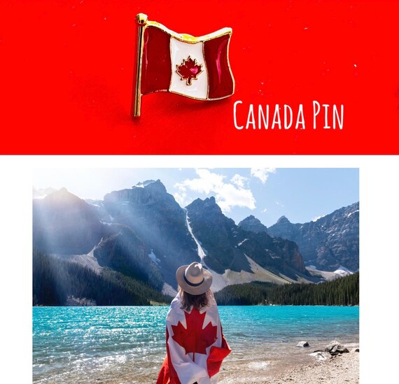 Canada Brooch/Canadian Flag/Pin/Button/Badge/Canada Souvenir/Minimalist/Maple Leaf/Canada/Christmas Gift