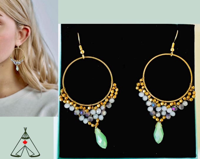 Ethno earrings gold-plated*Earrings with colorful plates*Earrings with pearls*Earrings with pearl tassels*Boho earrings with ear hooks gold light