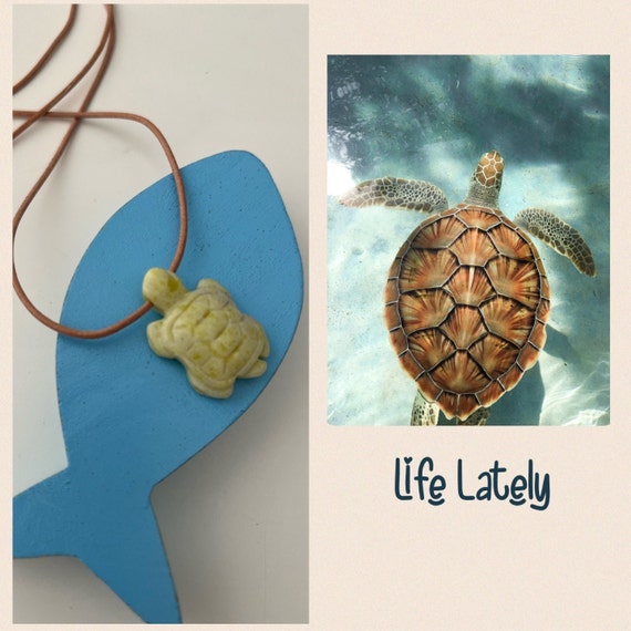 Turtle Necklace/Turtle Necklace Gemstone Jasper Yellow/Sea Turtle Pendant/Surfer Necklace/Canada/Power Stone/Christmas Gift