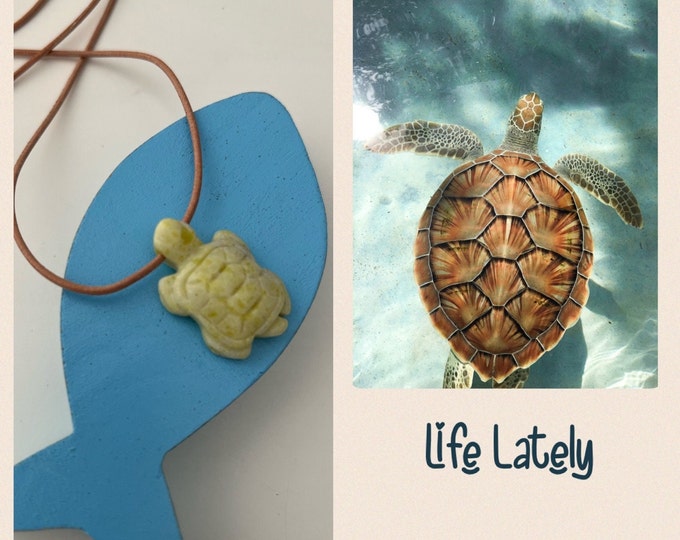 Turtle gemstone necklace, turtle necklace, turtle necklace gemstone jasper yellow, sea turtle pendant, spiritual gift