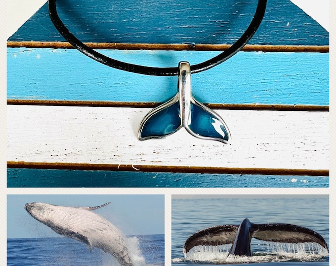 Necklace Orca whale fish fin silver blue,whale fin chain fin fluke tail fin,surfer chain surfer,lucky charm,gift for fish