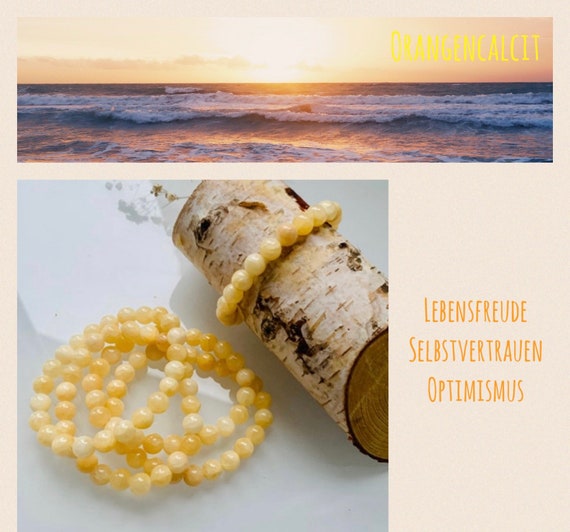 Orange calcite ball bracelet yellow/gemstone mineral crystal bracelet/yellow power bracelet/yoga/chakra/lucky charm/sustainable gift