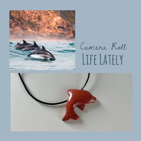 Red Jasper Dolphin/Dolphin Gemstone Pendant Necklace/Yoga/Root Chakra/Surfer Necklace/Gift/Kid/Man/Him/Woman/Her/Power Stone Pendant