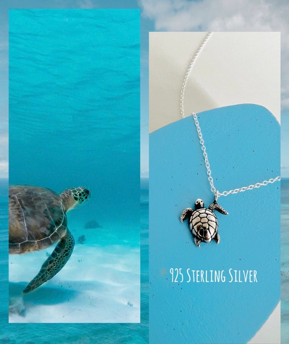 Turtle necklace 925 silver/necklace turtle necklace pendant/sea turtle/ocean sea jewelry/gift for surfers