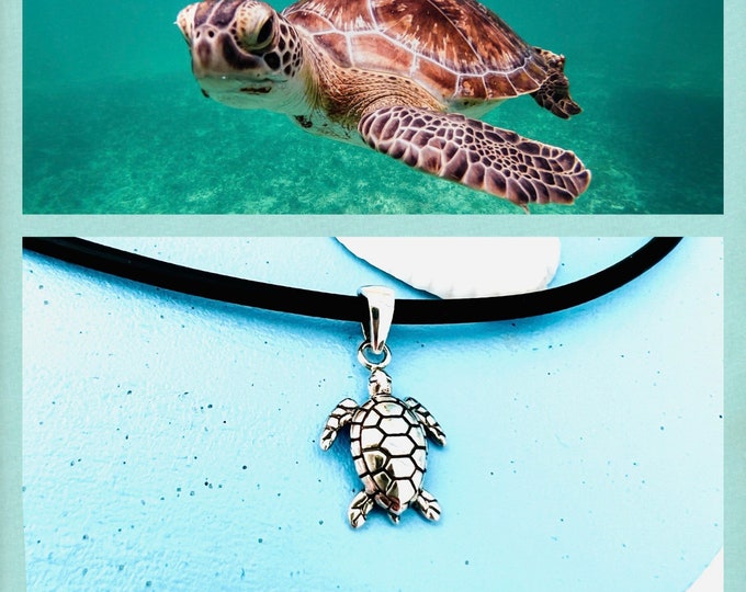 Turtle necklace with pendant silver, turtle necklace, minimalist turtle necklace, ocean jewelry sea turtle, gift child