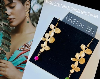 Gemstone earrings hanging gold*Gemstone earrings gold*Gemstone earrings*Spiritual earrings with gemstones*Gemstone earrings Boho