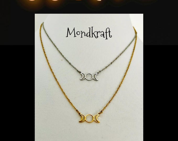 Gold moon necklace*Silver moon necklace*Golden moon necklace*Gold moon necklace*Gold boho moon necklace*Moon phase necklace*Spiritual gift*Yoga necklace