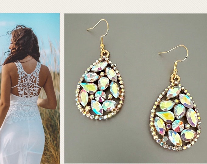 Crystal earrings yellow gold*Crystal earrings drop*Crystal earrings bridal*Crystal earrings hanging*Dangle earrings gold glitter*Wedding