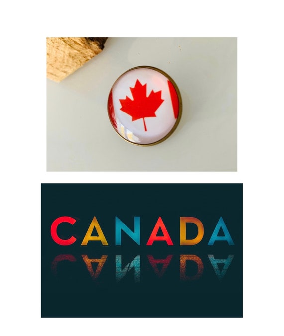 Canada Brooch/Canadian Flag/Pin/Button/Badge/Canada Souvenir/Minimalist/Canada Gift/Christmas Gift/Maple Leaf/Canada