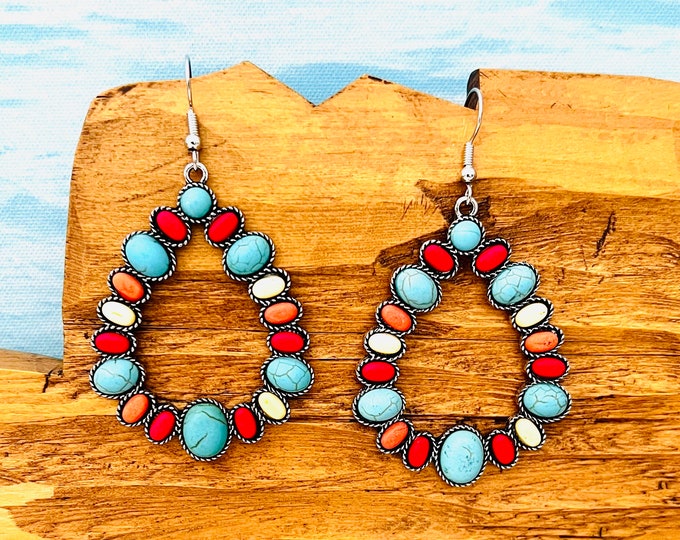Colorful earrings Boho Hippie*Earrings colorful stones*Colorful hanging earrings*Colorful earrings hanging*Colorful earrings stones*Earrings long