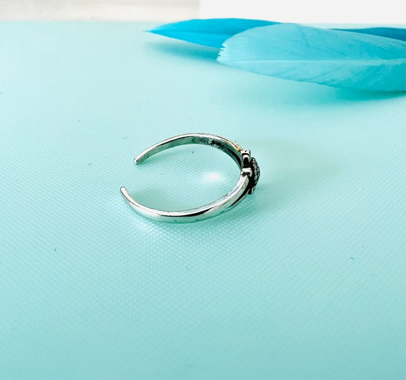 Silver ring turtle/turtle ring silver/surfer ring/ocean/sea/minimalist ring/adjustable ring/toe ring/kids/foot ring image 4
