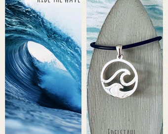 Wave pendant*Wave chain*Wave necklace*Surfer chain*Surfer necklace*Surfer chain men*Surf jewelry*Maritime jewelry*Gift sea