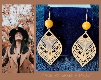 Gemstone earrings gold*Earrings personalized*Gemstone earrings*Boho earrings gemstone*Gemstone earrings hanging*Ornament earrings