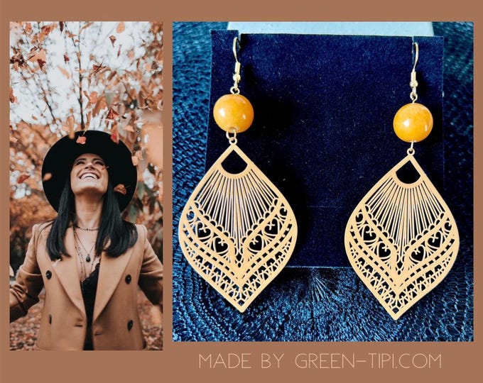 Gemstone earrings silver gold, personalized earrings, gemstone earrings, earrings long hanging ornament leaf, crystal hanging earrings light