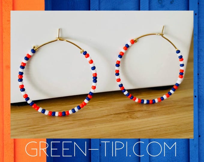 Hoop earrings colorful light*Hoop earrings colorful Boho*Hoop earrings with small pearls*Hoop earrings orange*Hoop earrings blue*Hoop earrings colorful stones*Boho hoop earrings gold